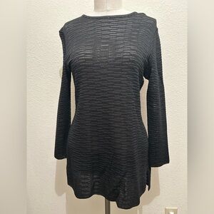 Elegant Vintage Black Long Sleeve Women's Top